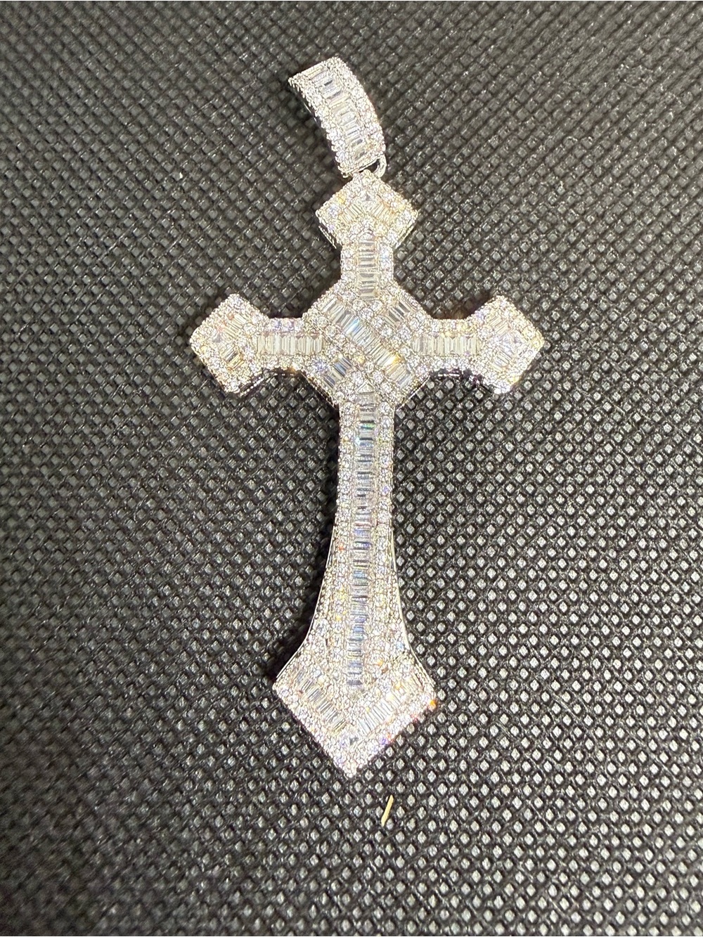 Moissanite Cross Pendant Sparkling passes diamond testers